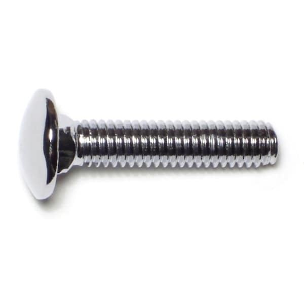 Midwest Fastener Carriage Bolt, Square Neck, 18 (Coarse), 1-1/2 in L, Steel, Chrome, 5 PK 74127 - main